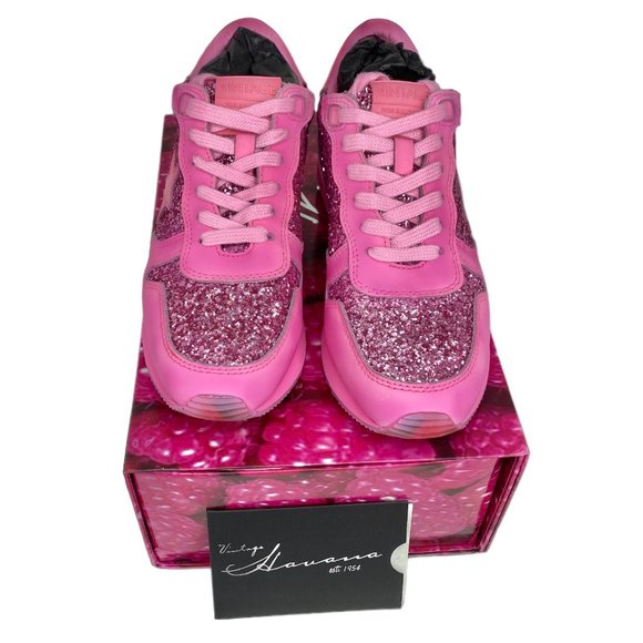 🎀 VINTAGE HAVANA HOT PINK Leather Splendid Sneakers With Embellishments  6.5 🎀 - Picture 4 of 11